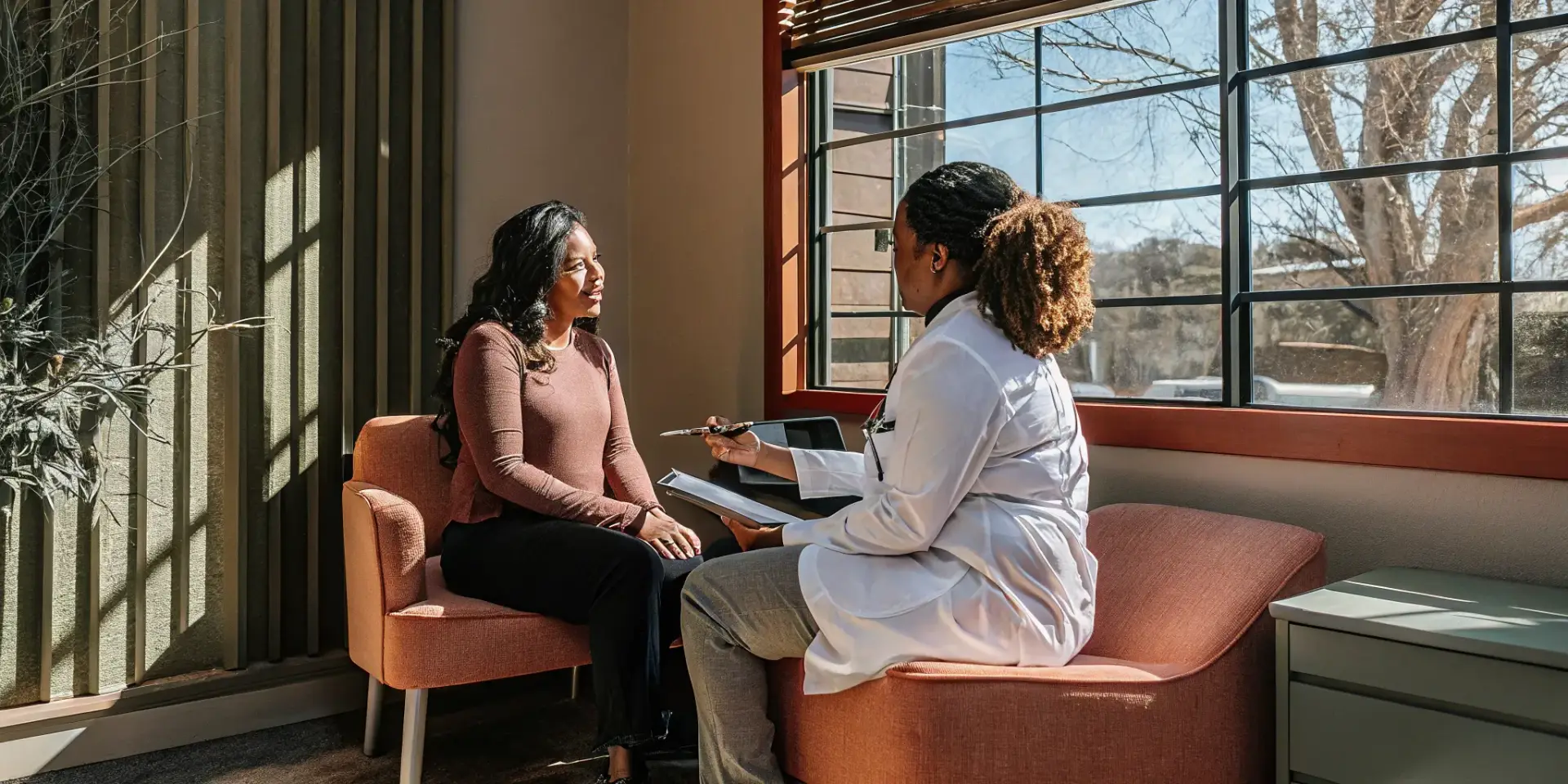 Patient discussing medical weight loss with a clinician in Fayetteville