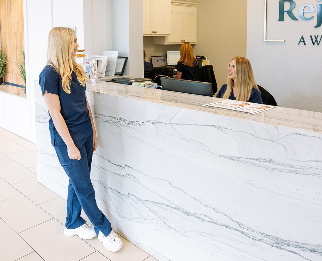 aesthetic clinic reception desk